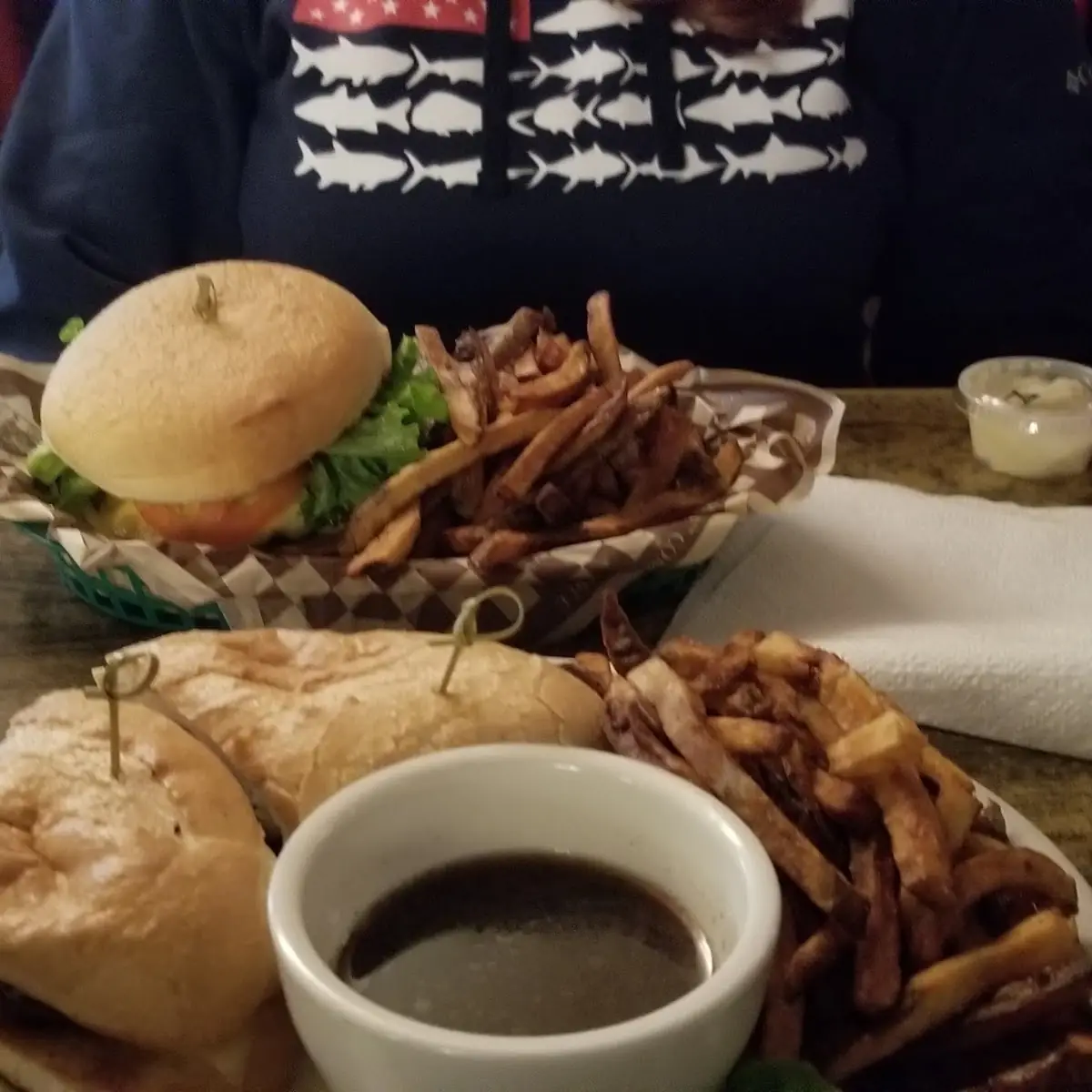 Cheeseburger and French Dip