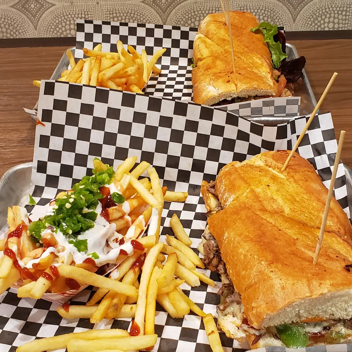 Fries and Philly Steak Sandwich