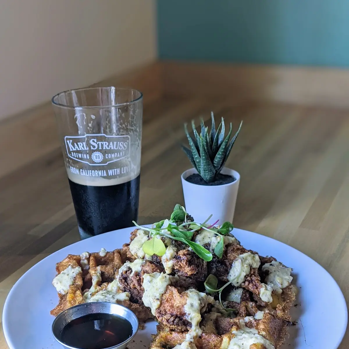 Chicken & Waffles with Chocolate Stout