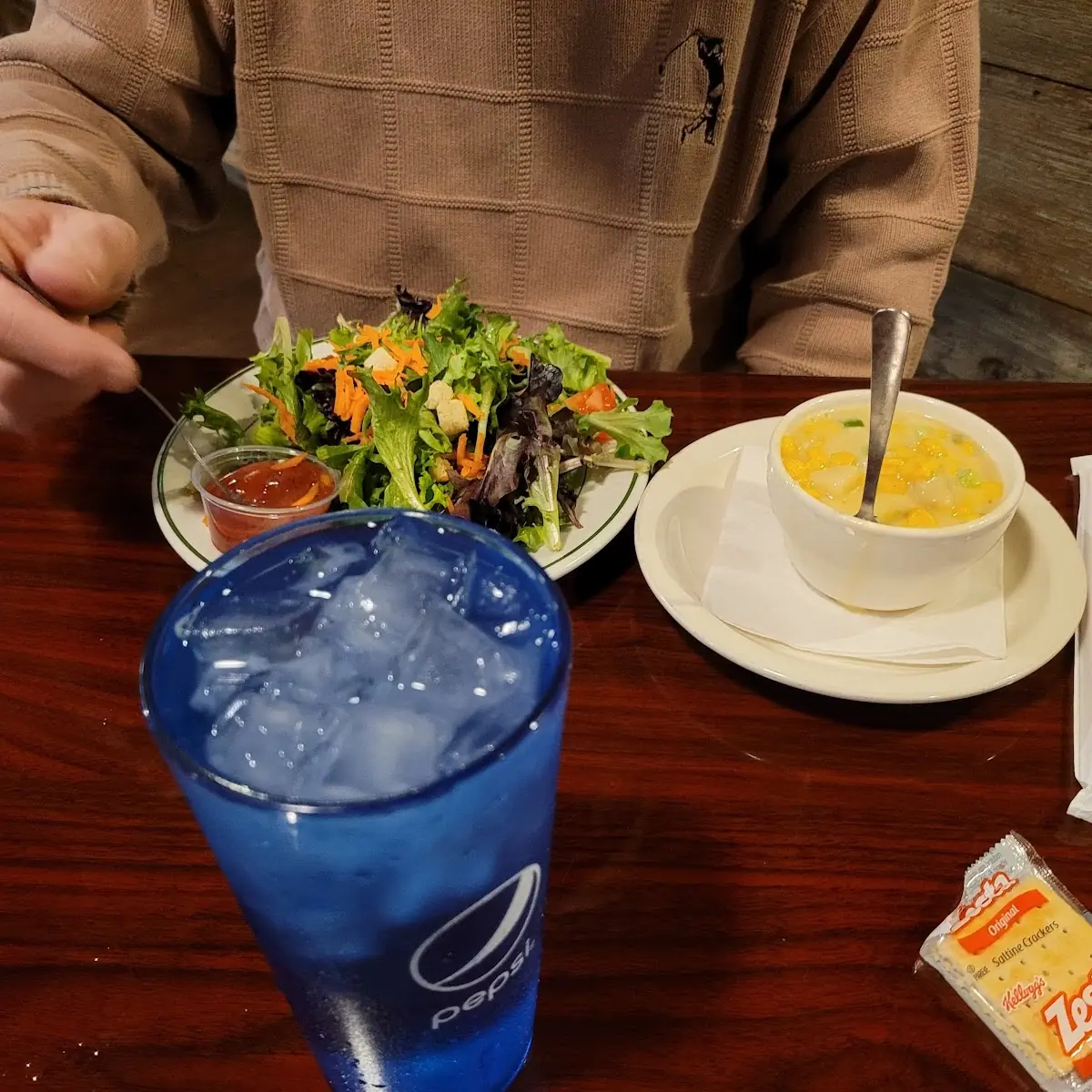Corn Chower & House Salad