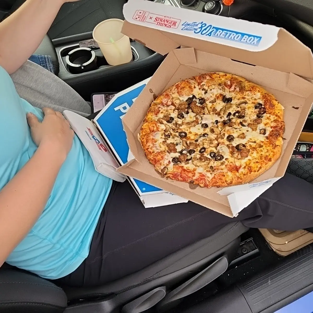 Medium Black Olive Mushrooms and Sausage Pizza