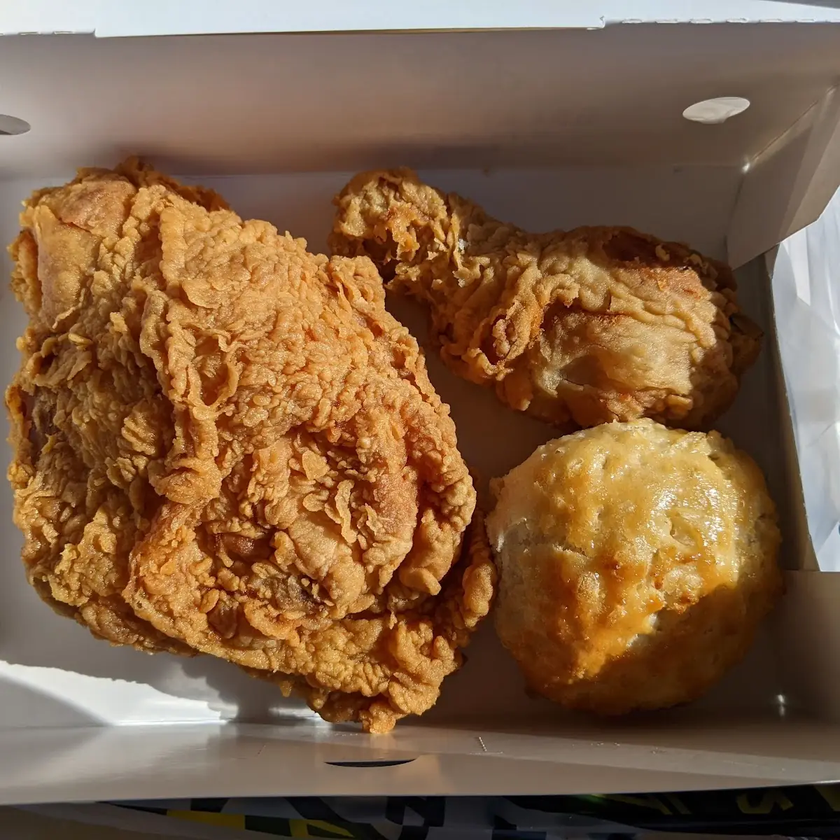 Fried Chicken Thigh and Leg with Biscuit