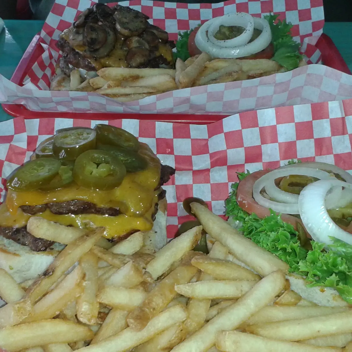 Double Cheeseburger with Jalapenos