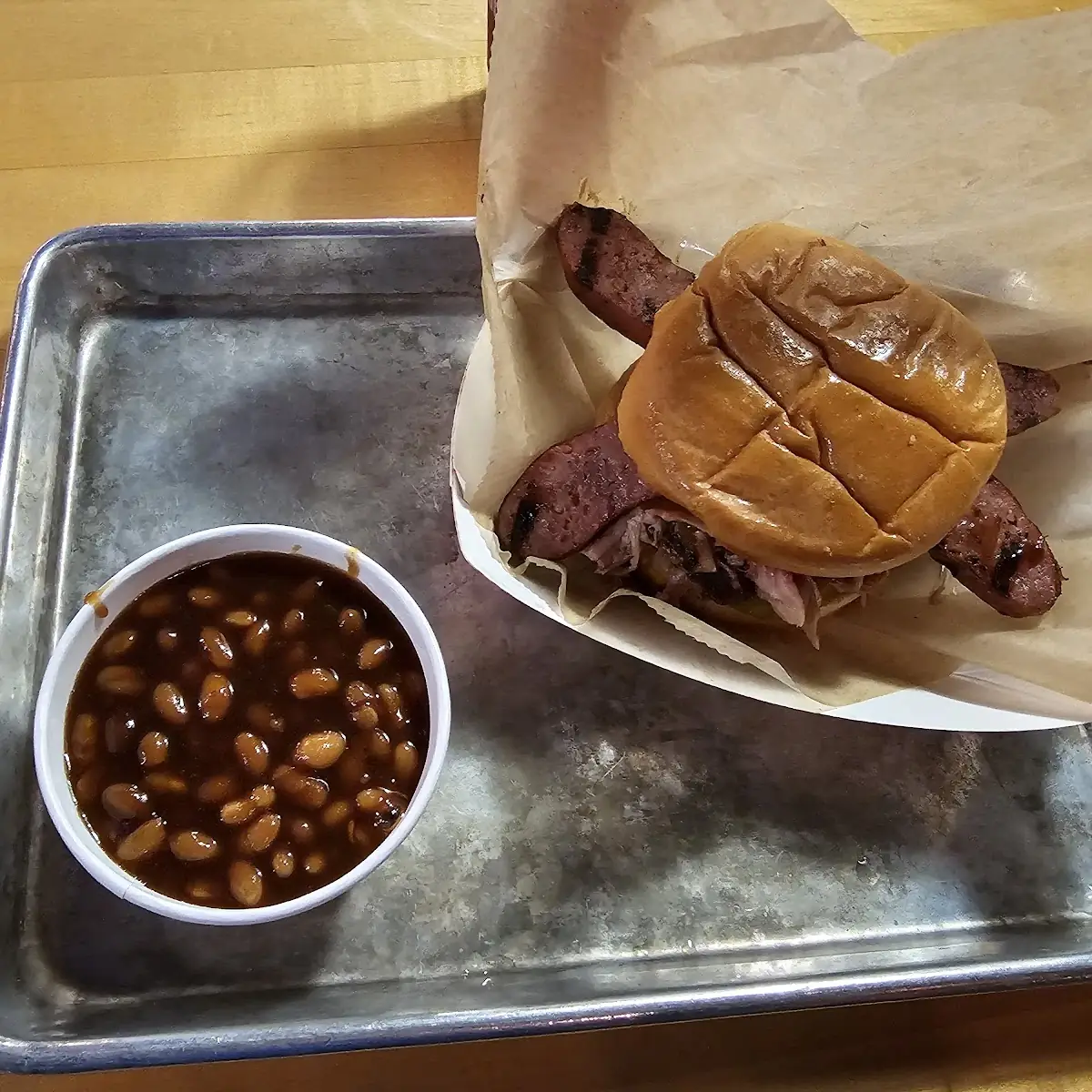Carolina Gold Rush with Baked Beans