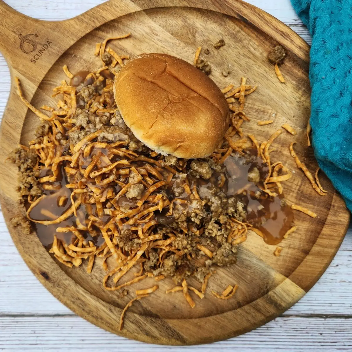 Beef Chow Mein Sandwich