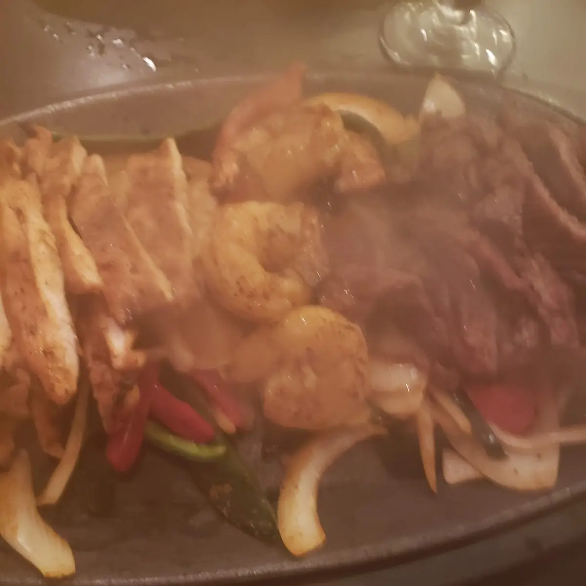 Chicken Steak Shrimp Fajitas
