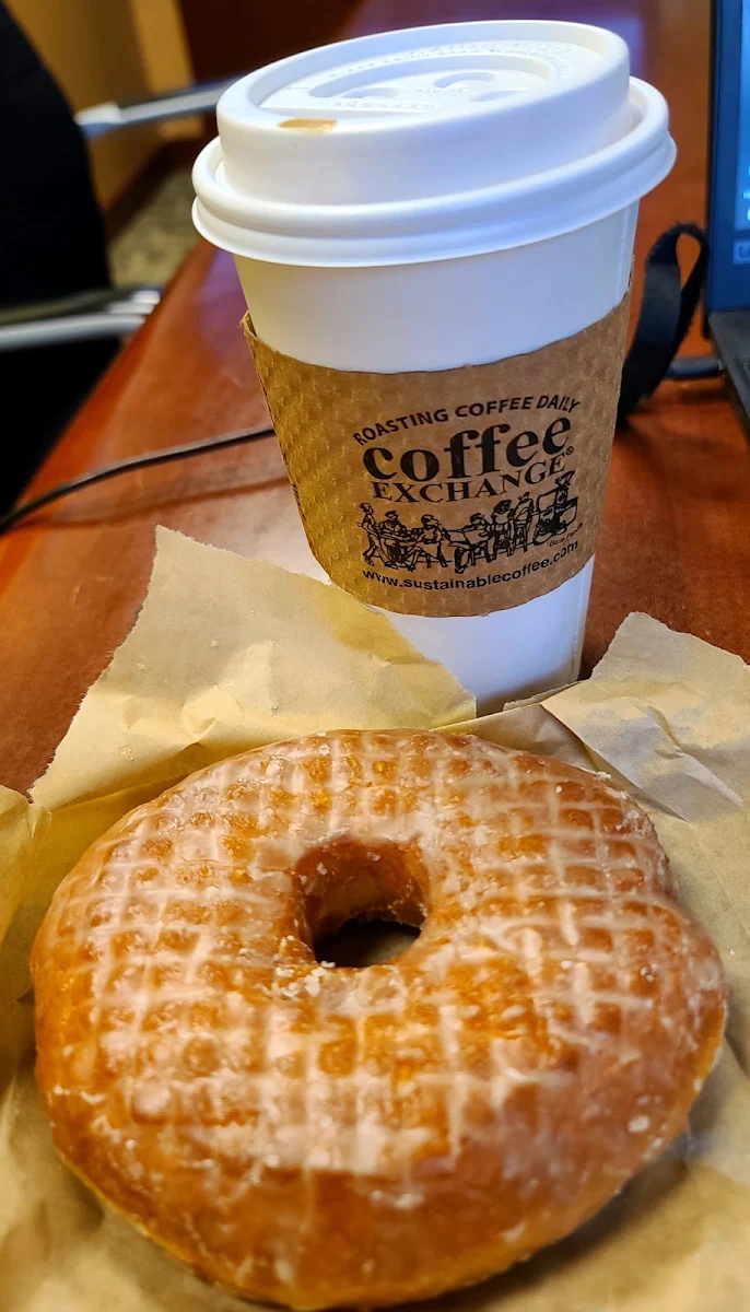 Latte and Glazed Donut