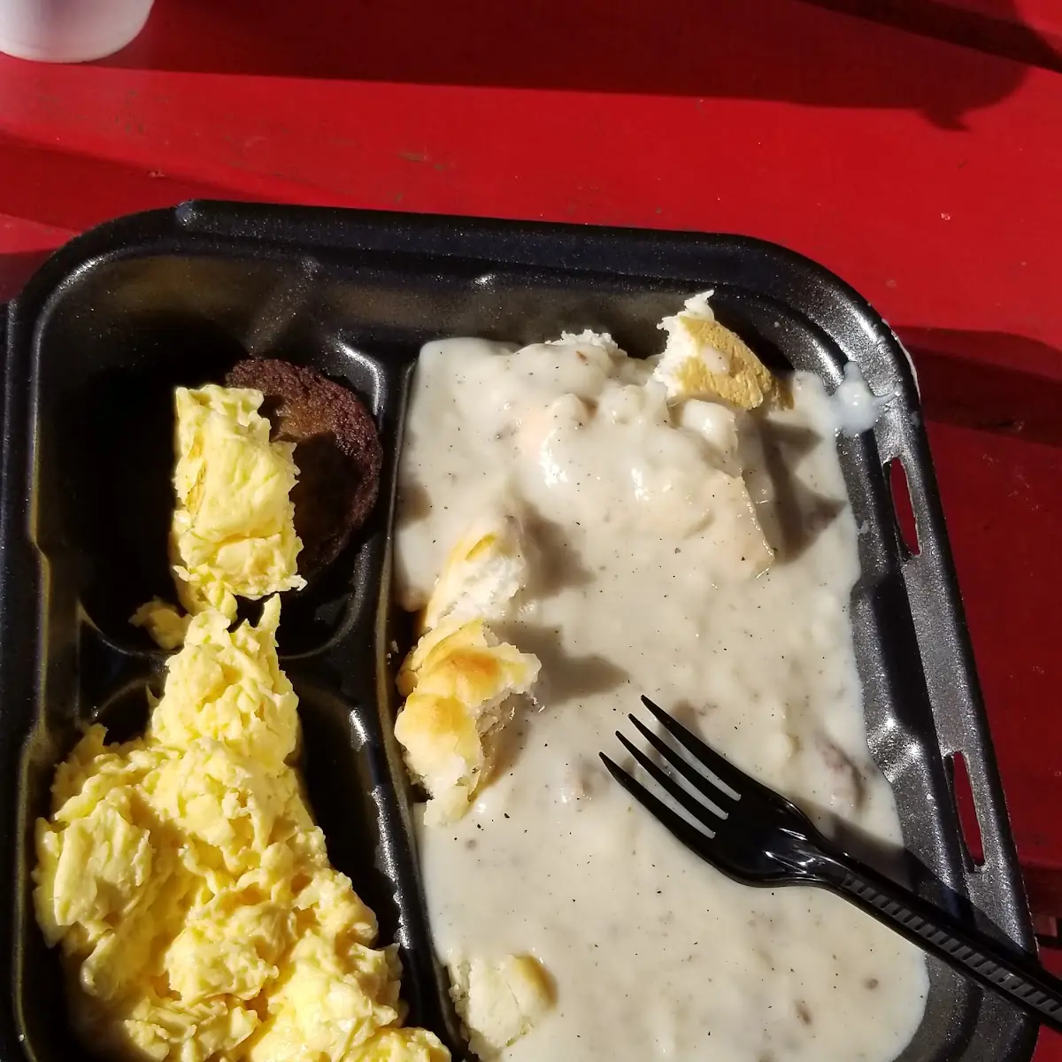 Sausage Gravy and Biscuits with Egg