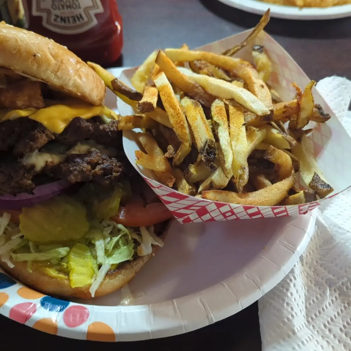 Bacon Cheeseburger and Fries