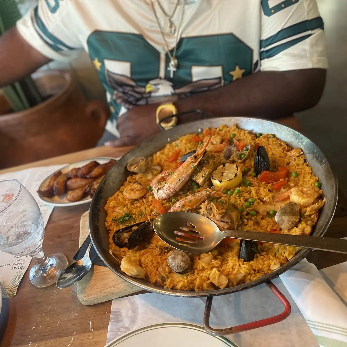 Seafood Paella with Lemon Slice