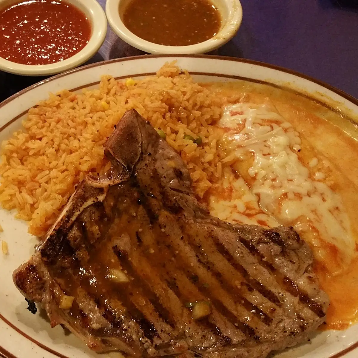 Carne Asada with Cheese Enchilada