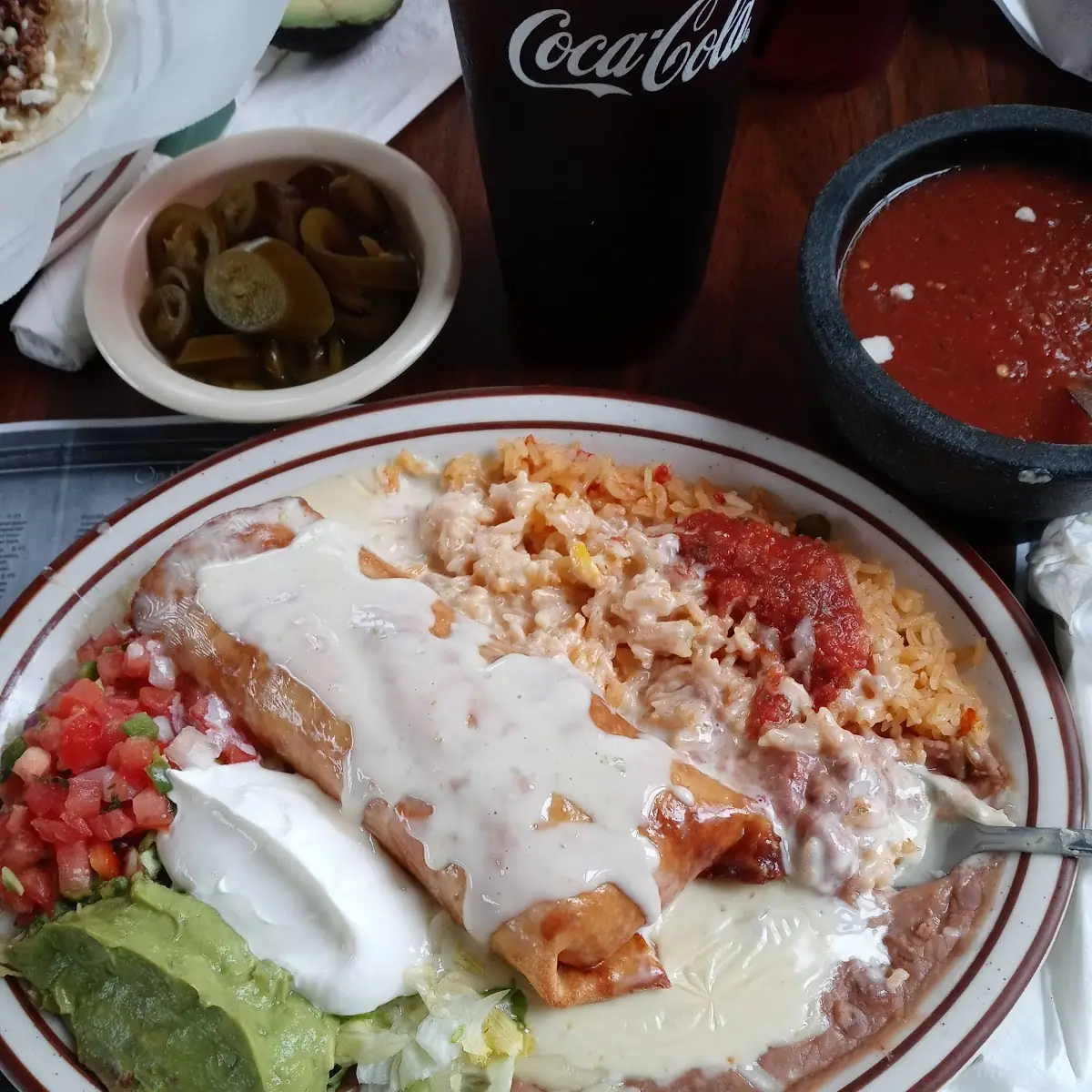Spicy Chicken Chimichanga Plate