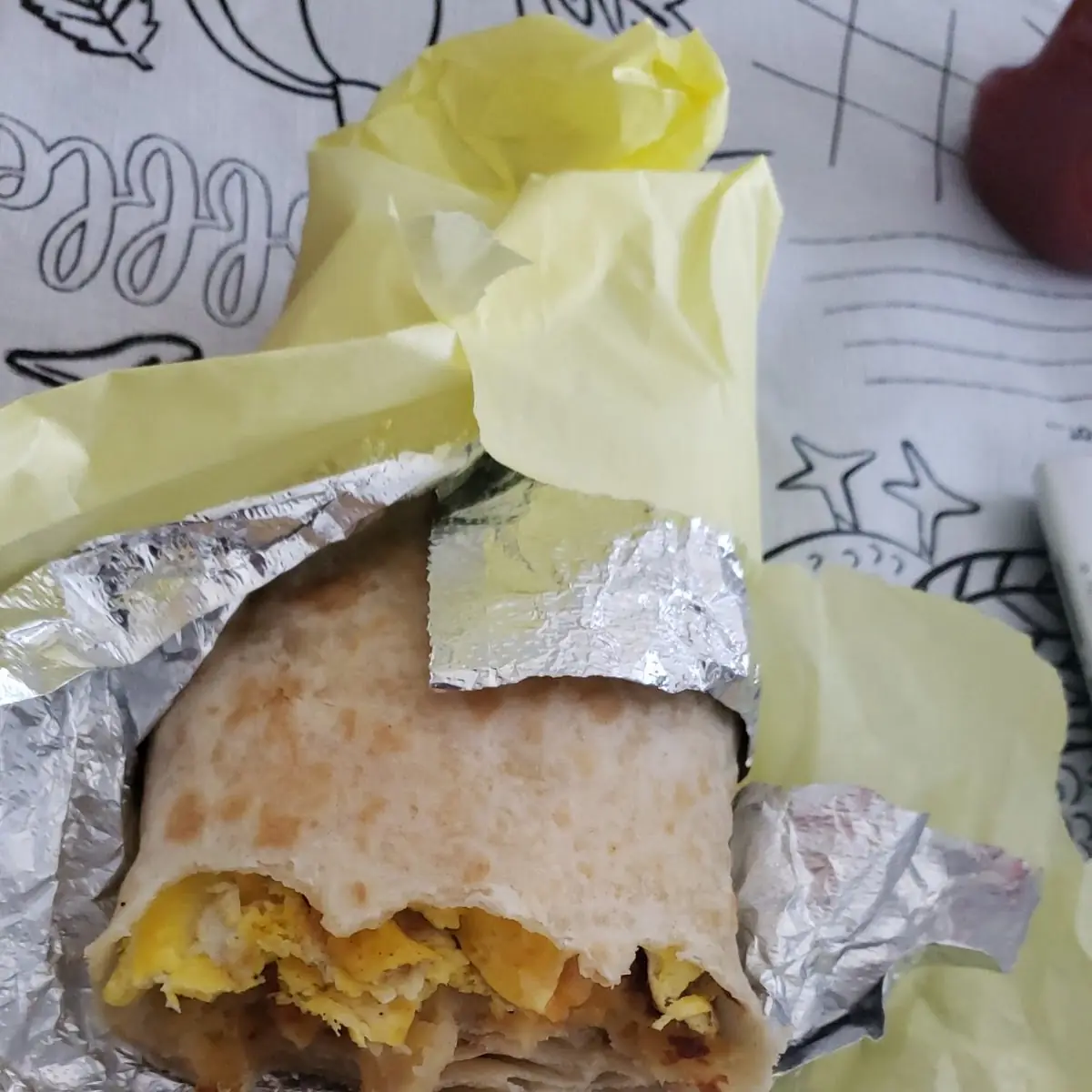 Egg Cheese and Potato Breakfast Burrito