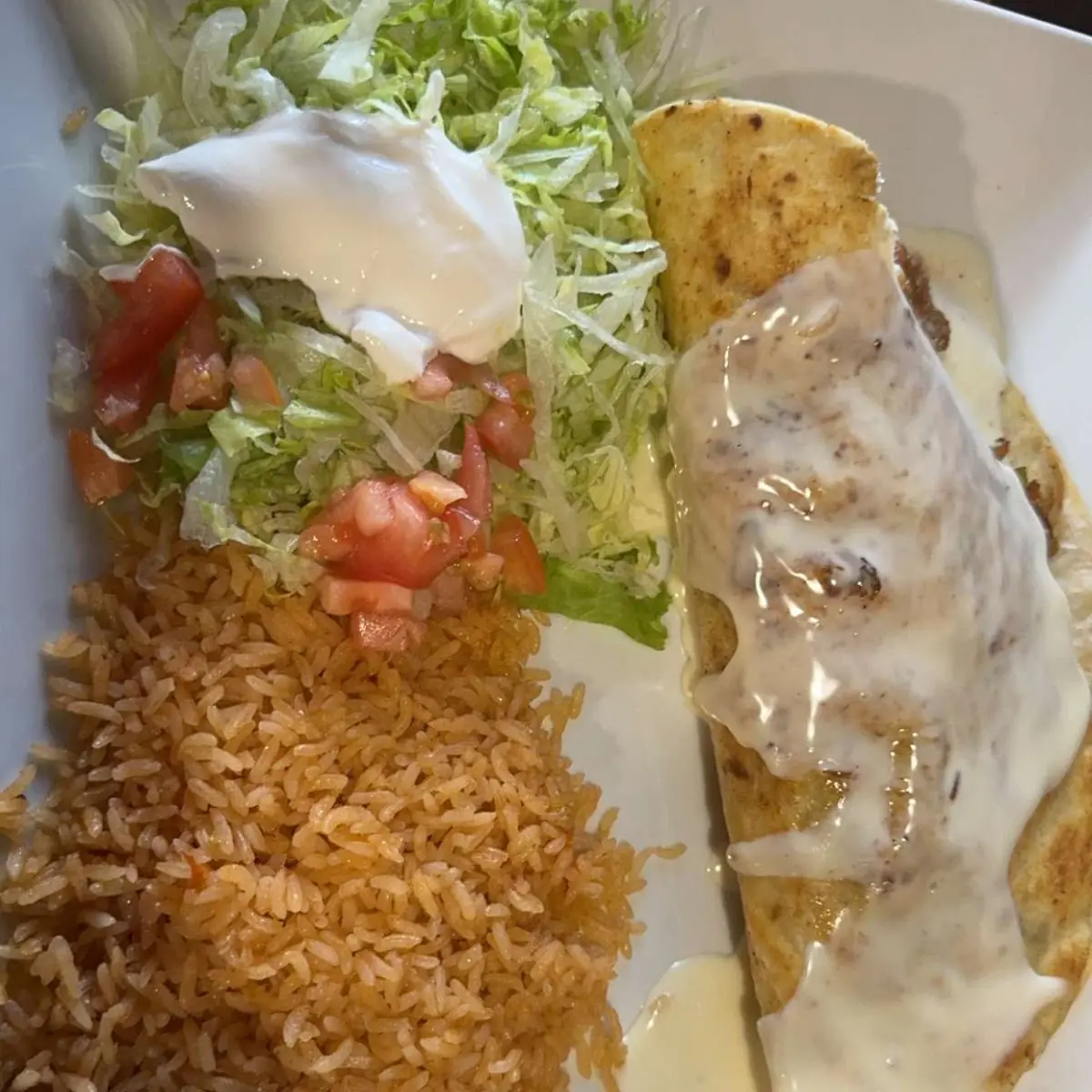Chalupa with Refried Beans and Rice