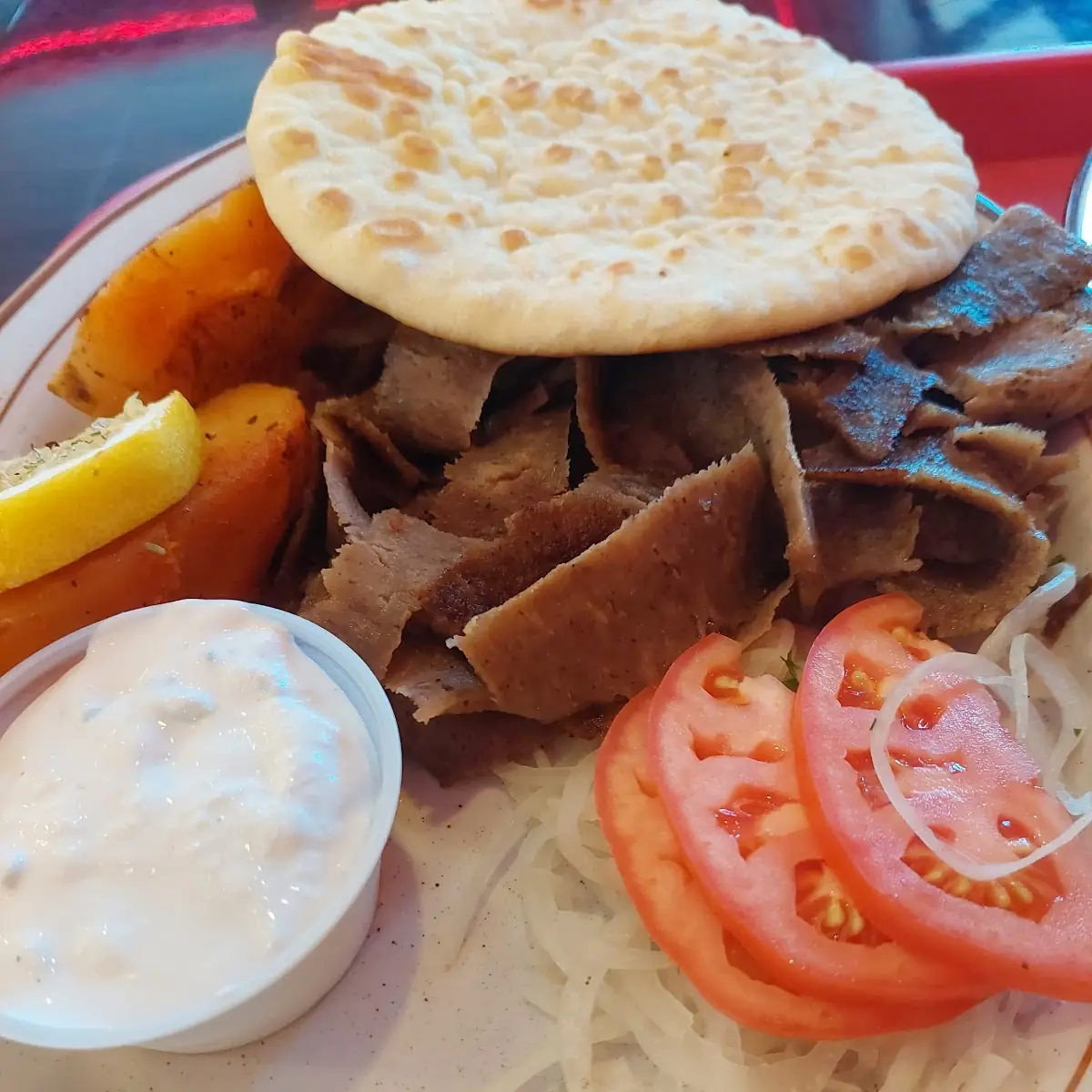 Gyro Platter with Greek Potatoes
