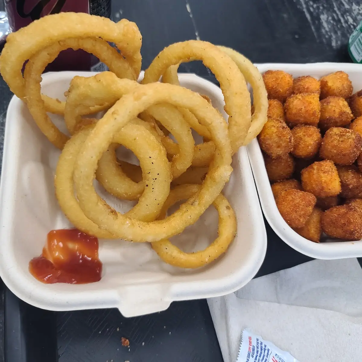 Onion Rings and Sweet Potato Tots