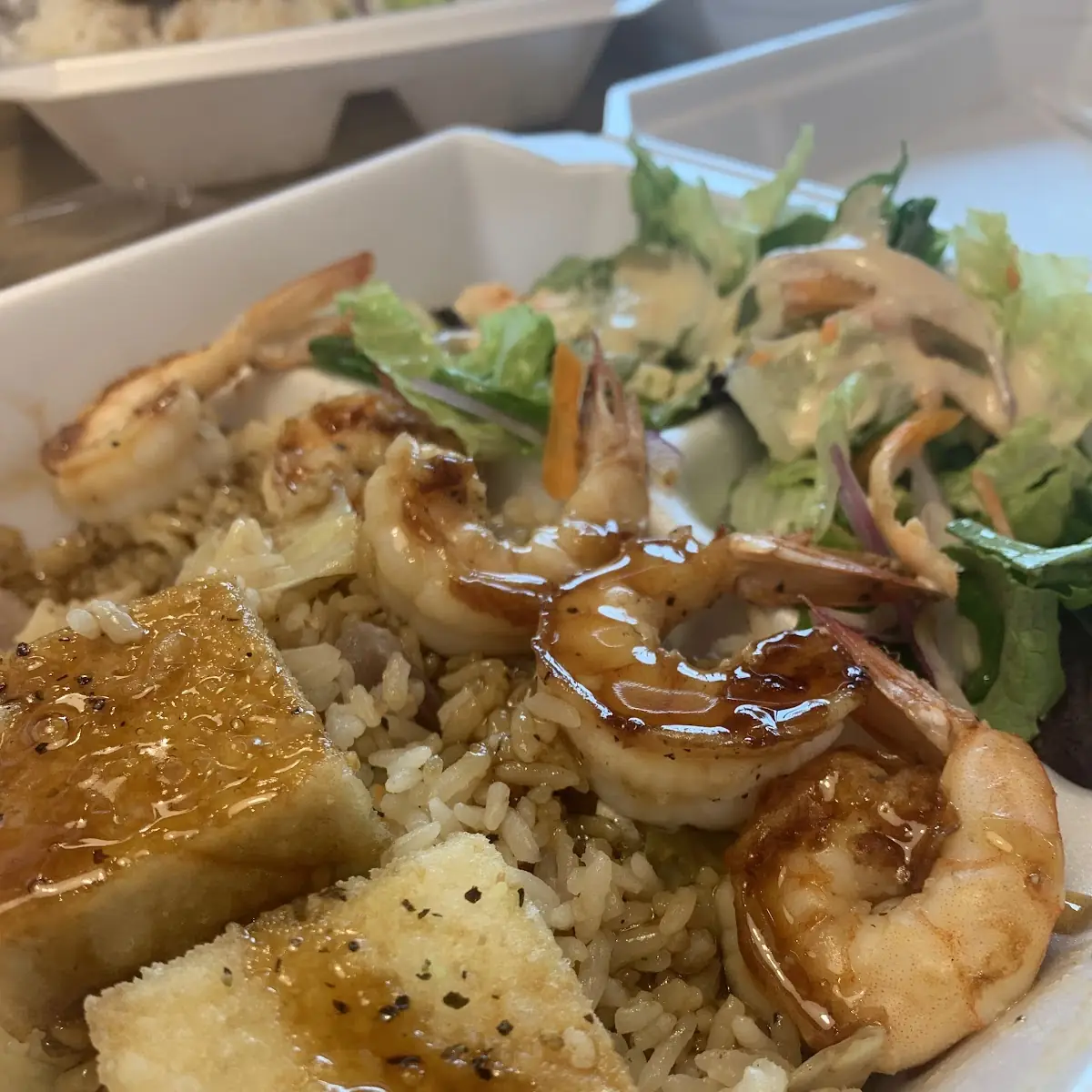 Tofu Shrimp Fried Rice Bowl