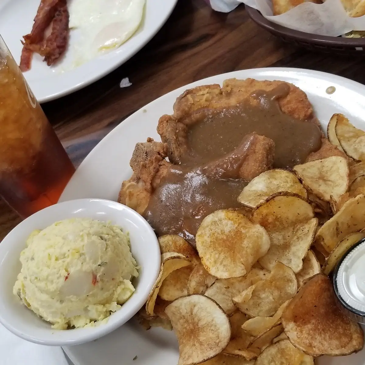 Fried Pork Chops with Chips
