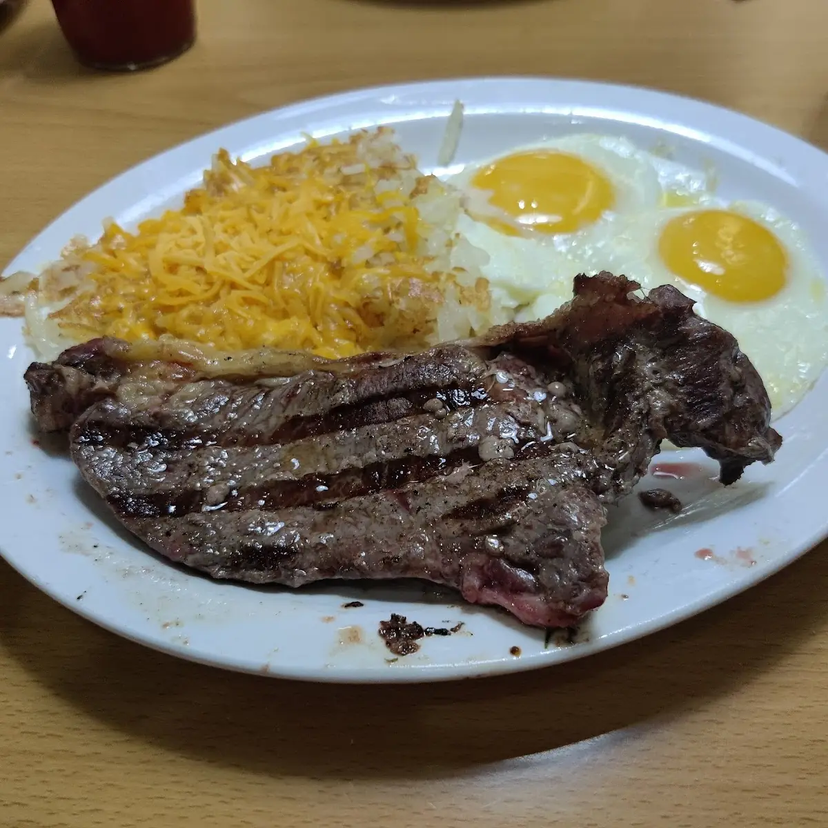 Chopped Steak and Two Eggs