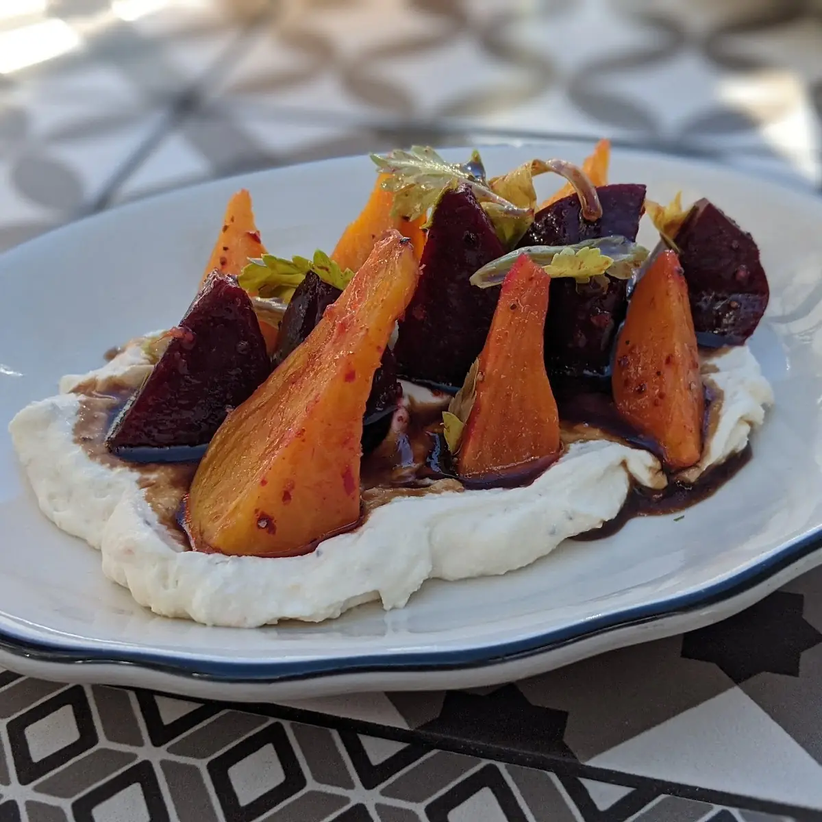 Marinated Beets Whipped Ricotta Fresh Herbs Saba