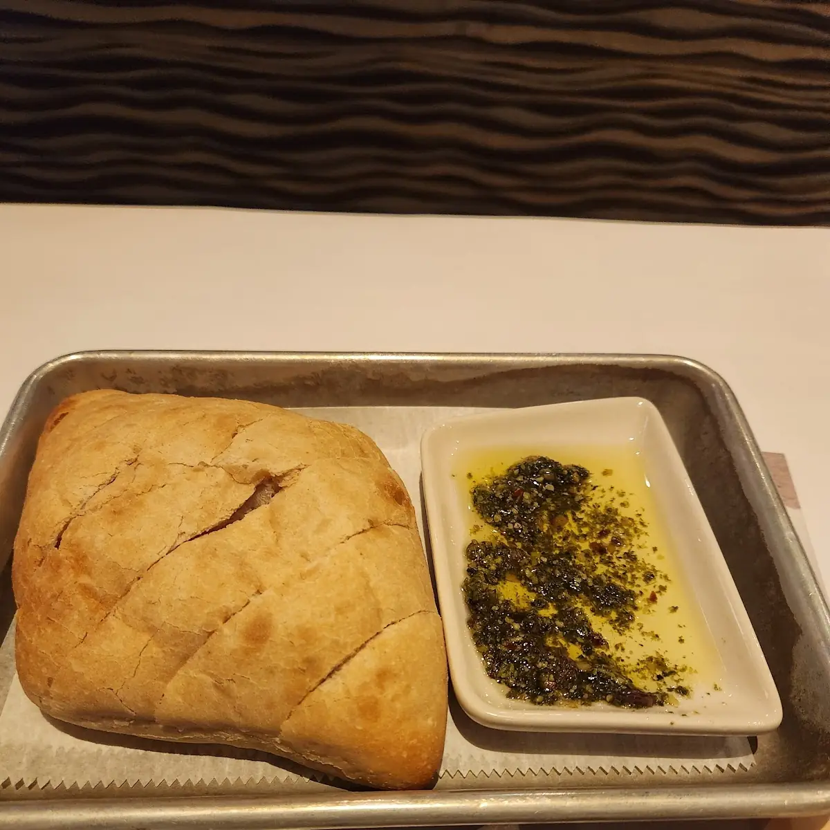 Bread with Pesto and Olive Oil