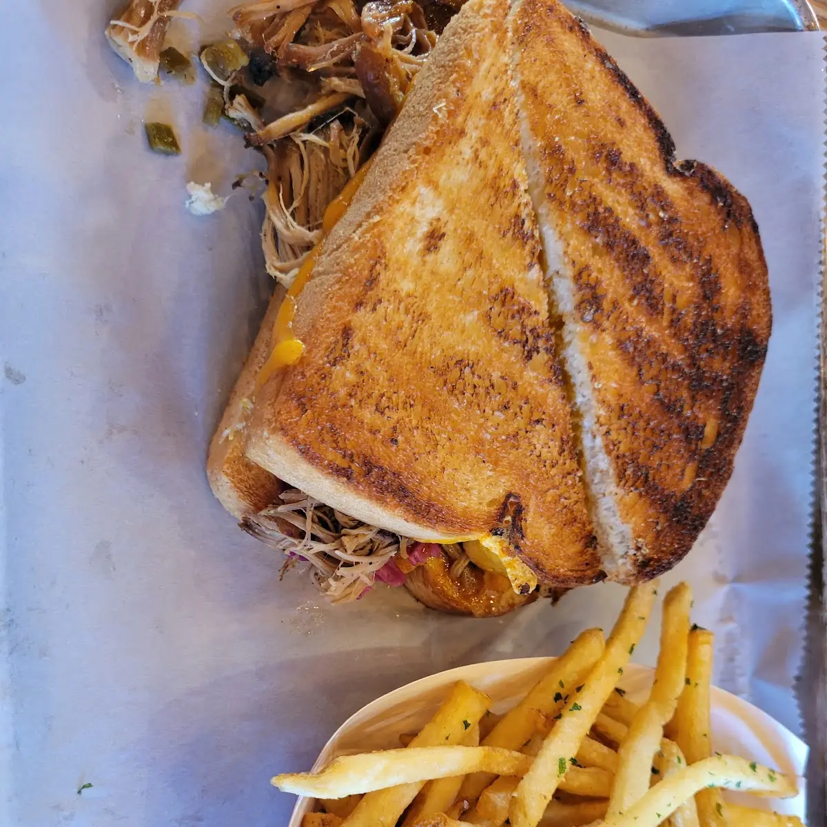Pulled Pork Grilled Cheese