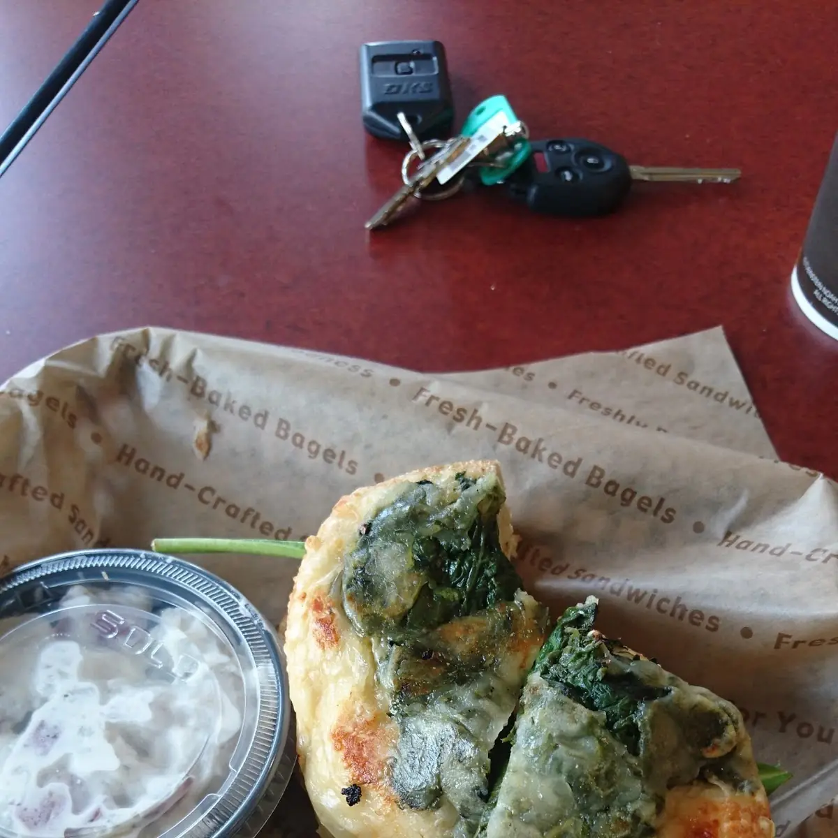 Spinach Artichoke Chicken Bagel Sandwich