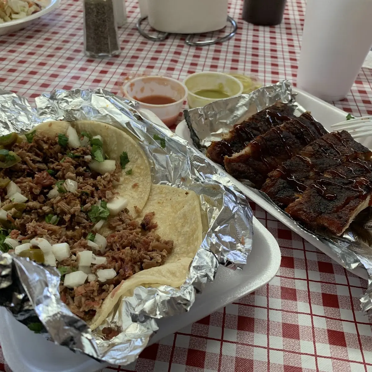 Ribs & BBQ Pork Tacos