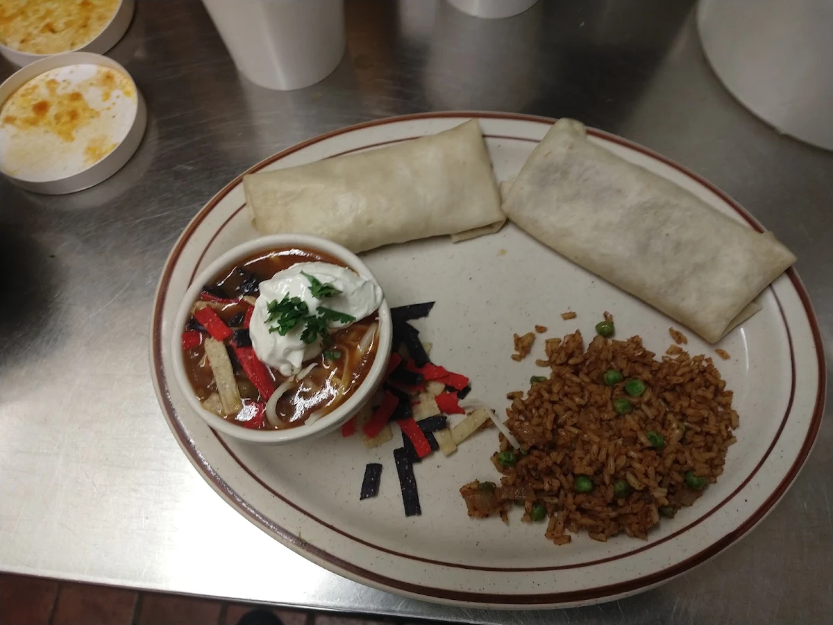 Combo Torg Soup Burrito S and Rice