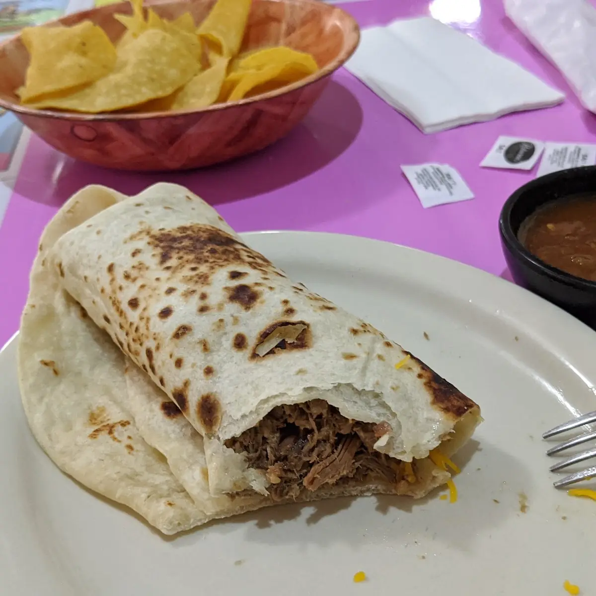 Shredded Beef and Cheese Burrito