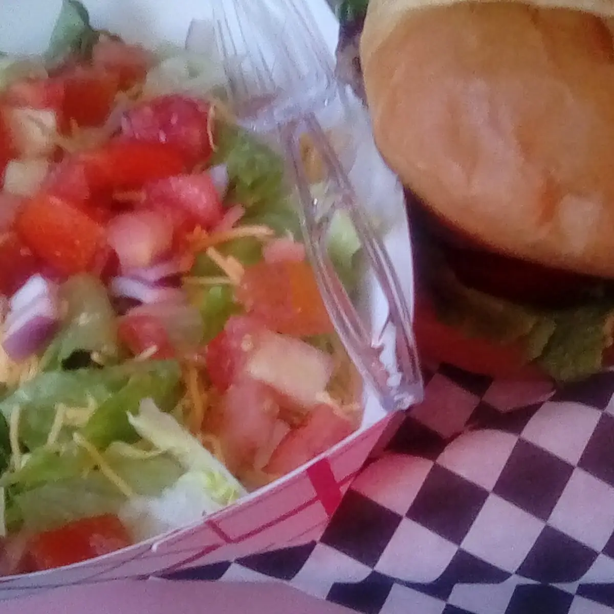 Hamburger and Salad