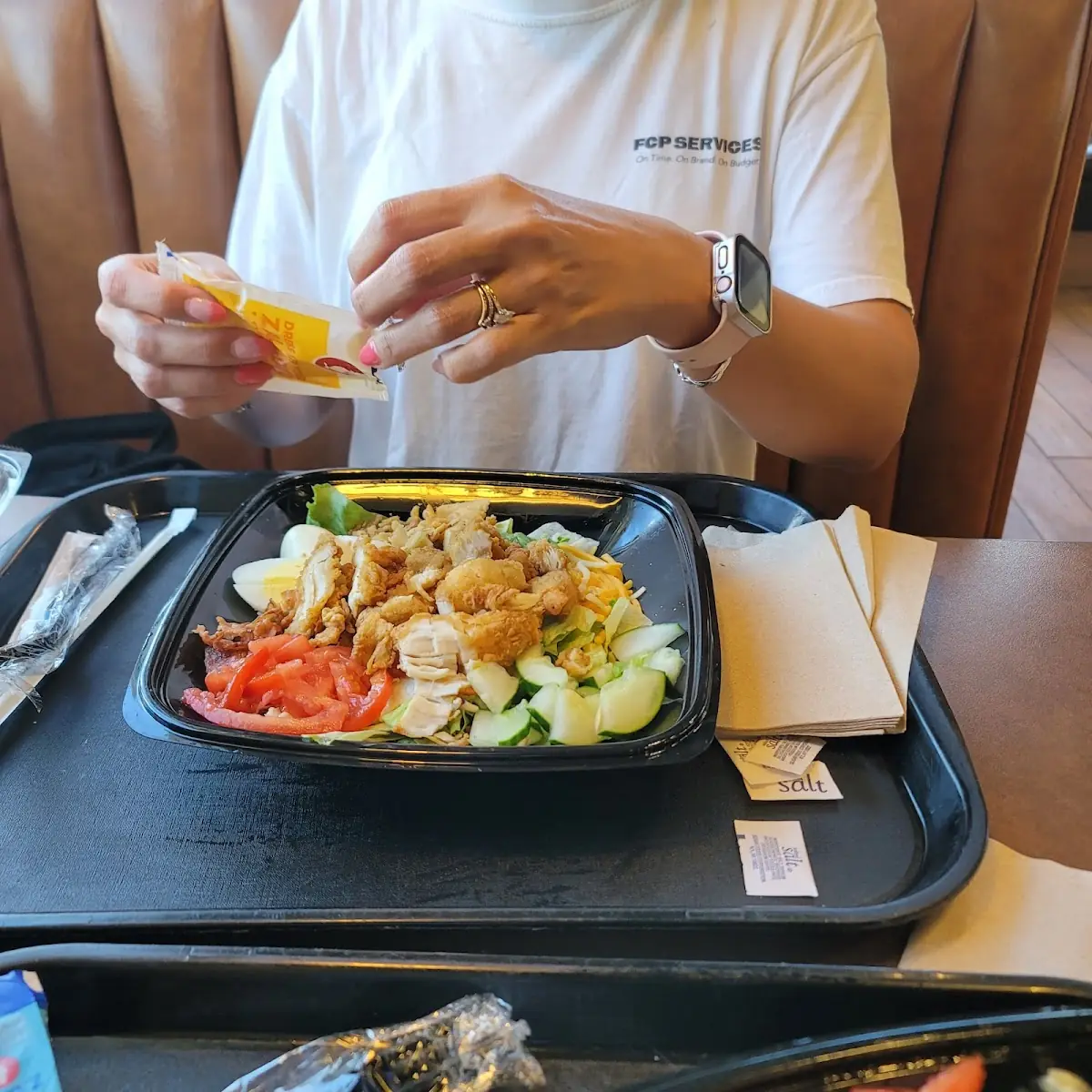 Great Salad with Fried Chicken