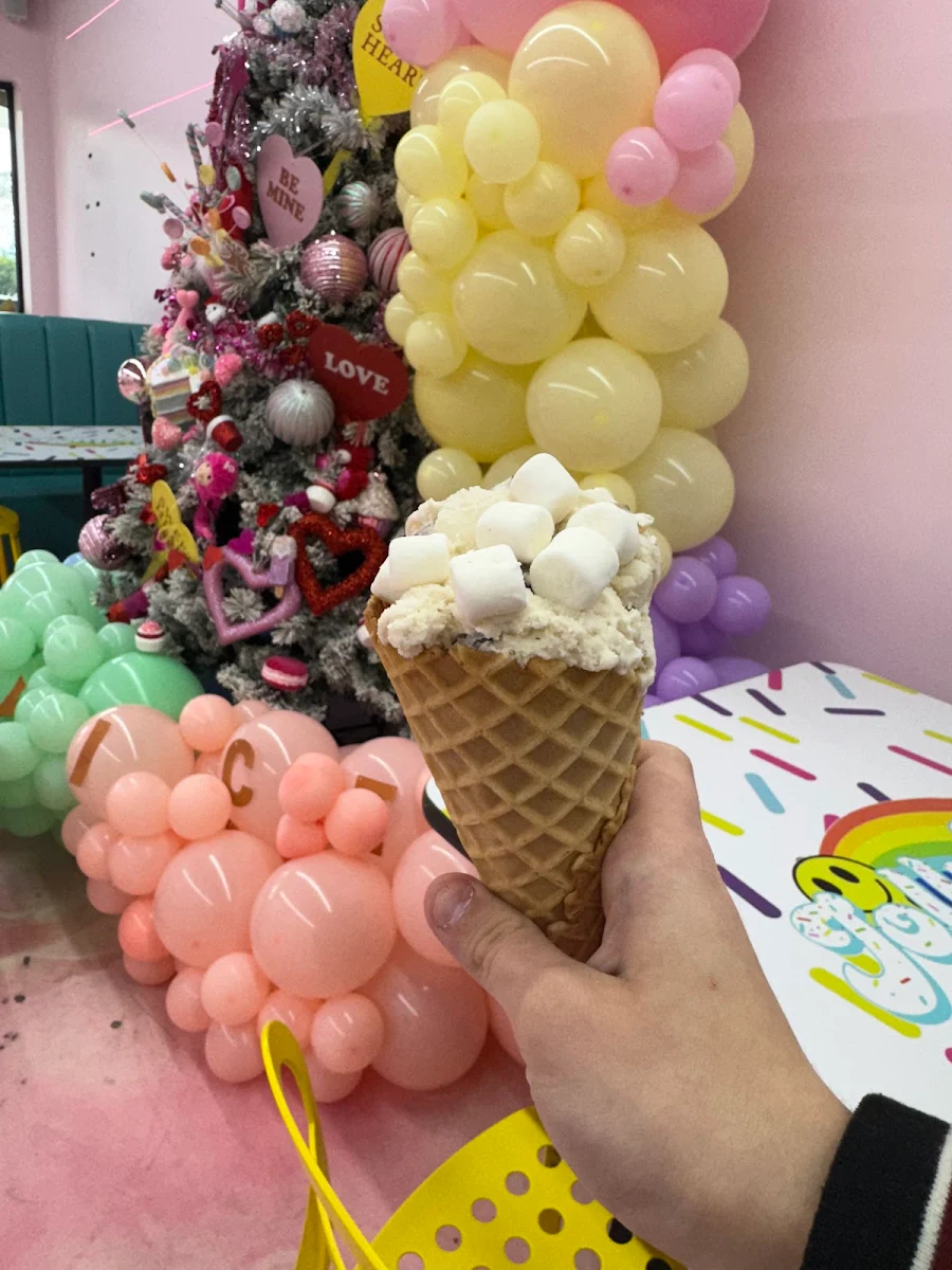 Ice Cream Cone with Marshmallow