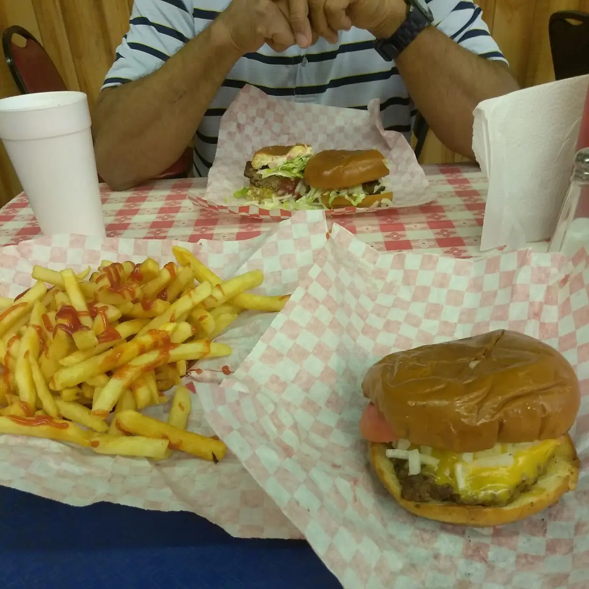 Bison Burger and Fries