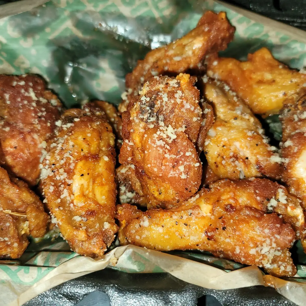 Mild Lemon Pepper Garlic Parm Wings Well Done