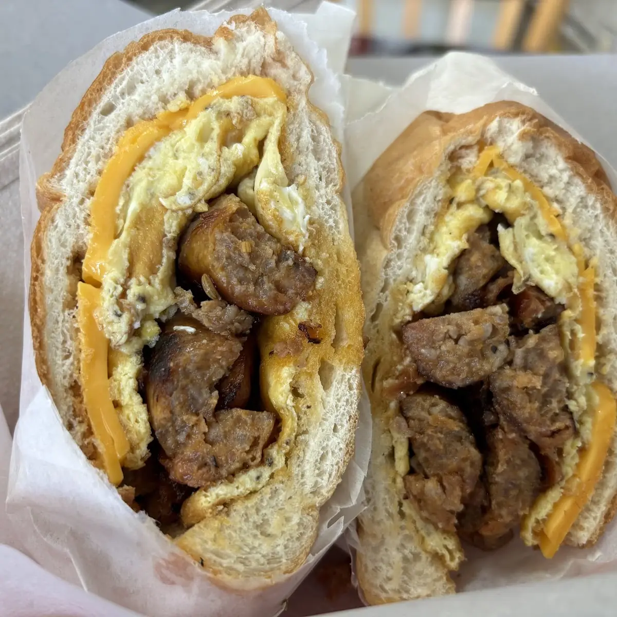 Saisage Egg and Cheese Sandwich