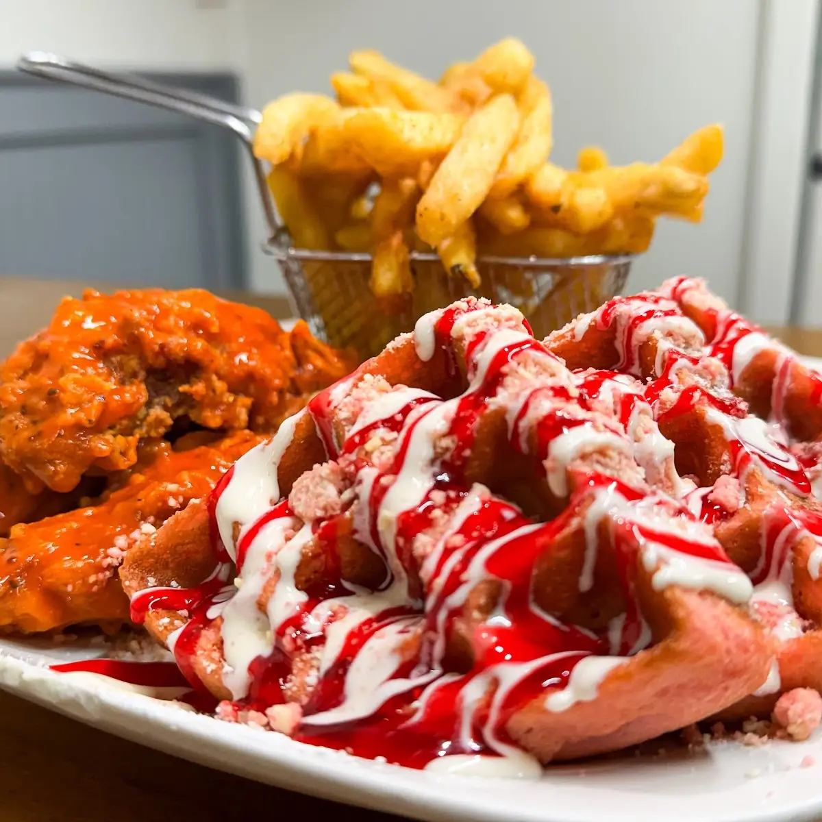 Red Velvet Chicken & Waffle Meal