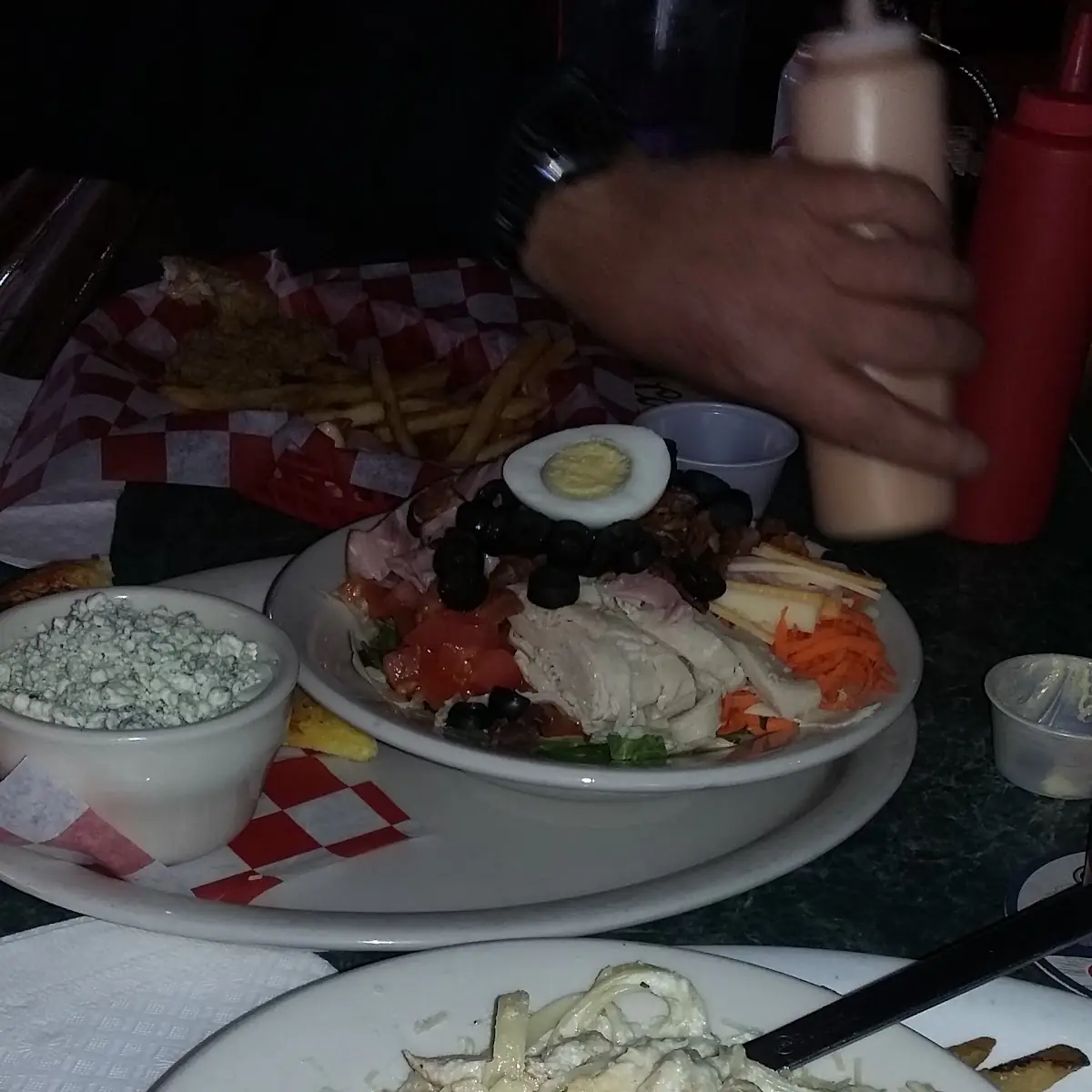 Fettuccine Alfredo with Salad