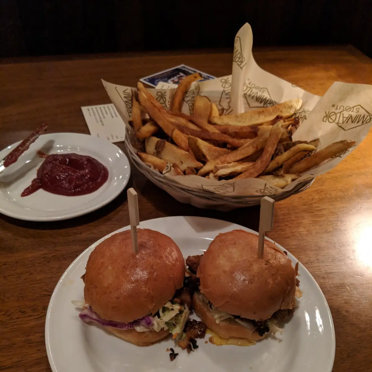Pulled Pork Sandwich and a Side of Fries