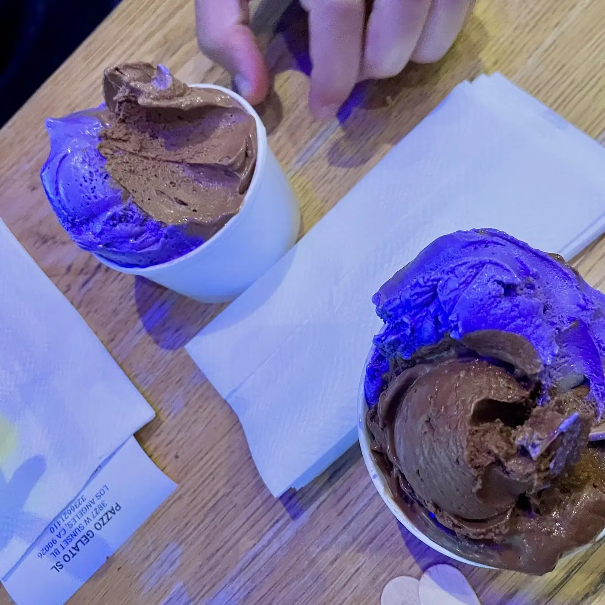 Double Scoop Ube Dark Chocolate and Classic Chocolate