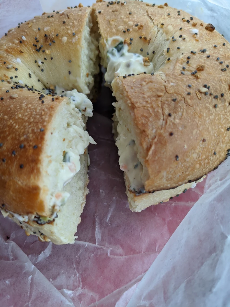 Everything Bagel with Vegetable Cream Cheese