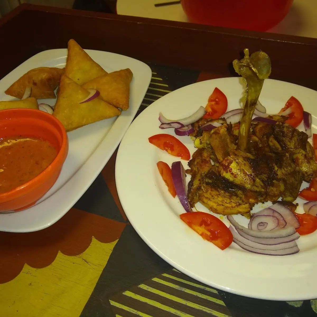Samosa and Chicken Suya