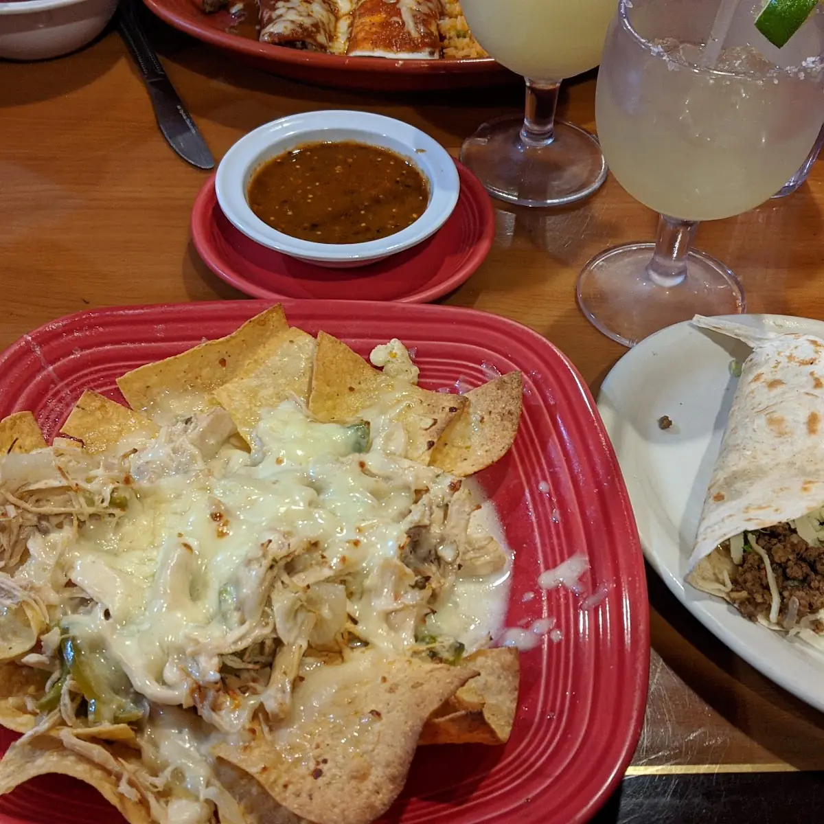 Chicken Nachos and Beef Tacos