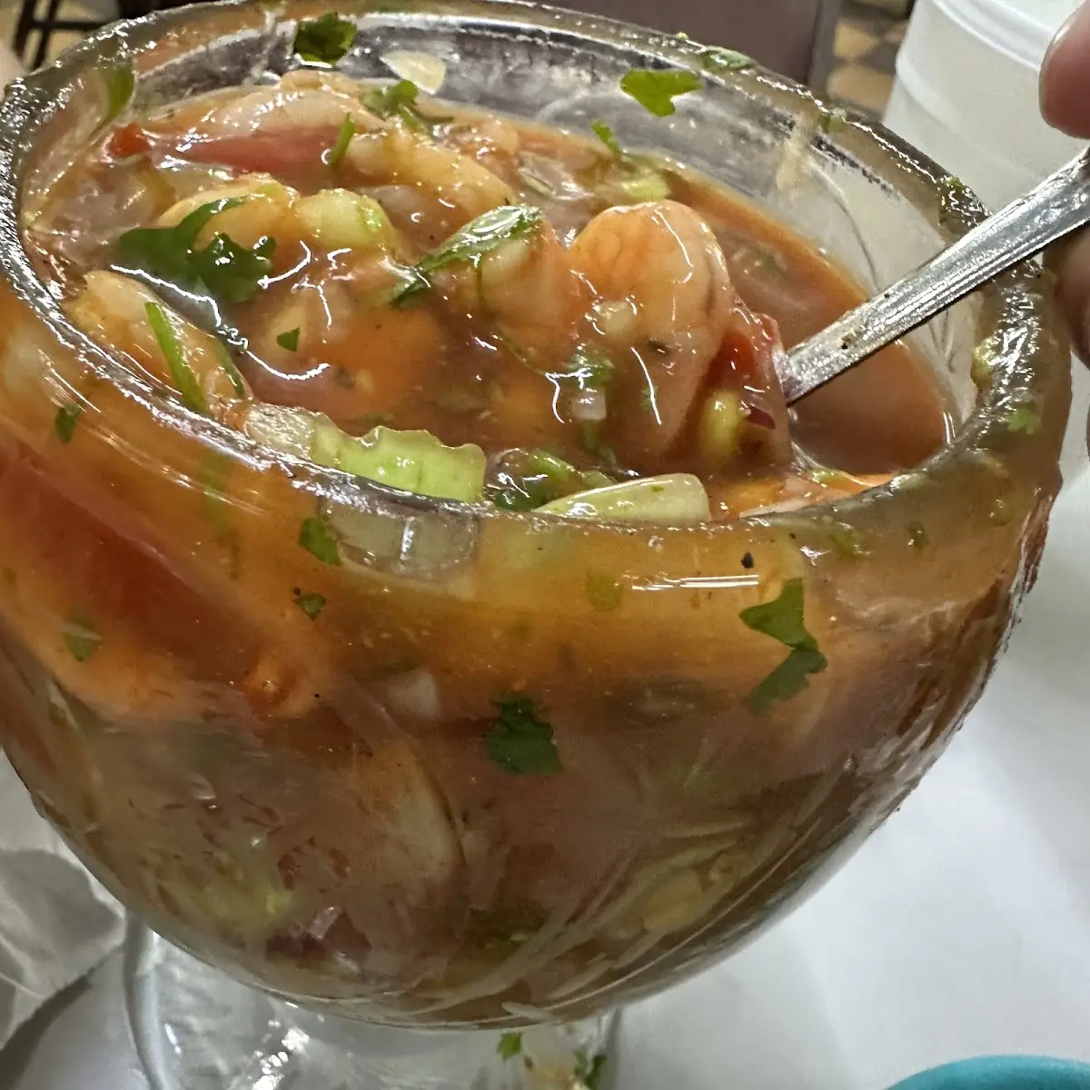 Shrimp Cocktail with Avocado Slices