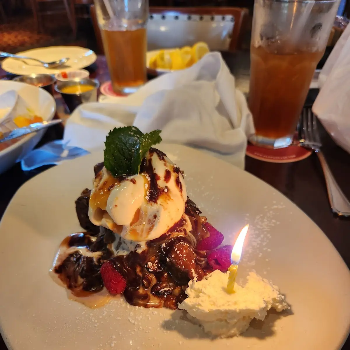 Turtle Fudge Brownie with Pecans & Vanilla Ice Cream