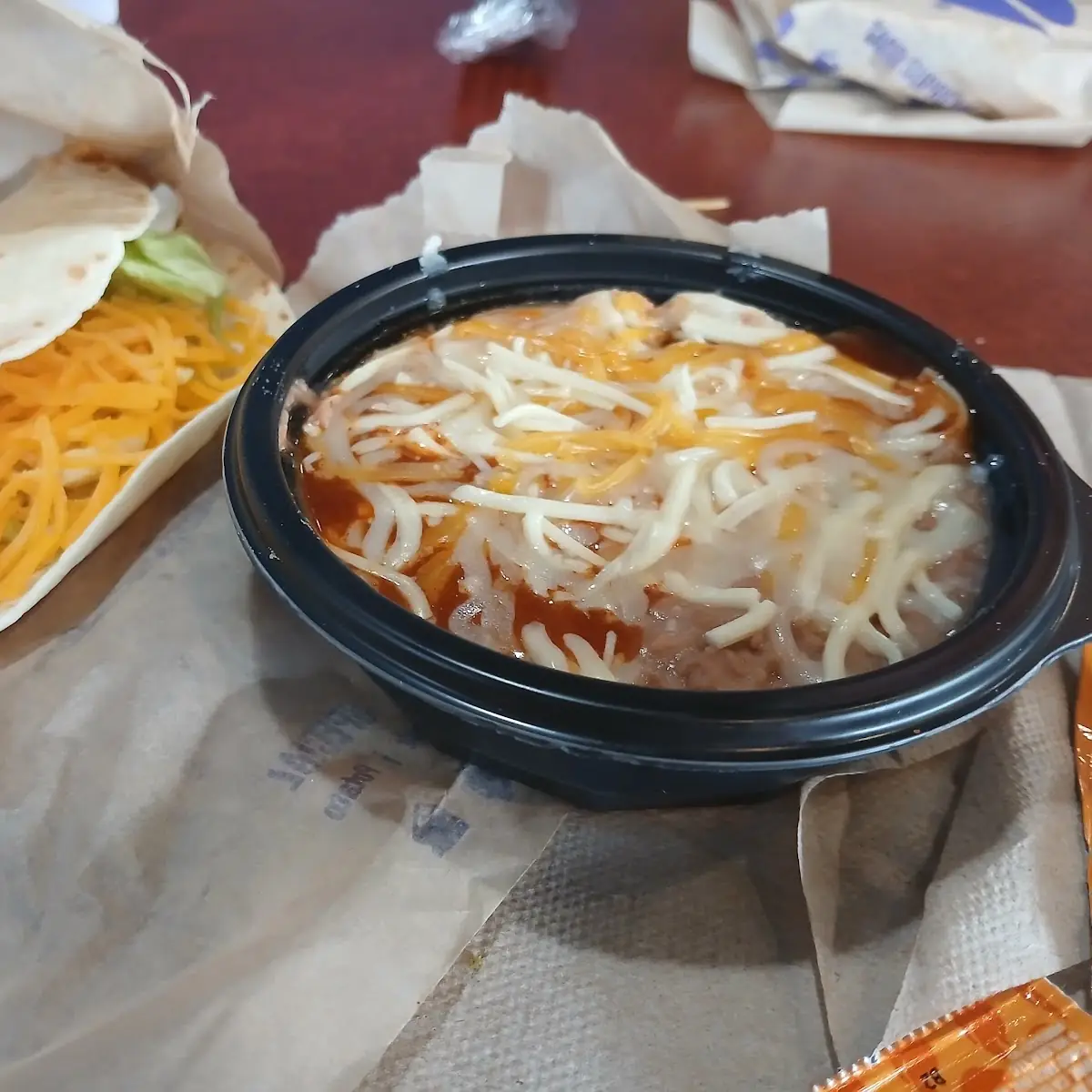 Soft Beef Taco with Pintos & Cheese