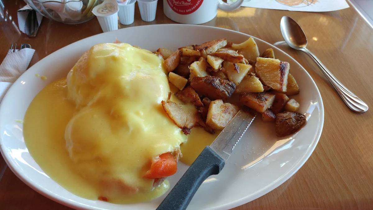 Eggs Benedict with Hash Browns, Sunset Grill