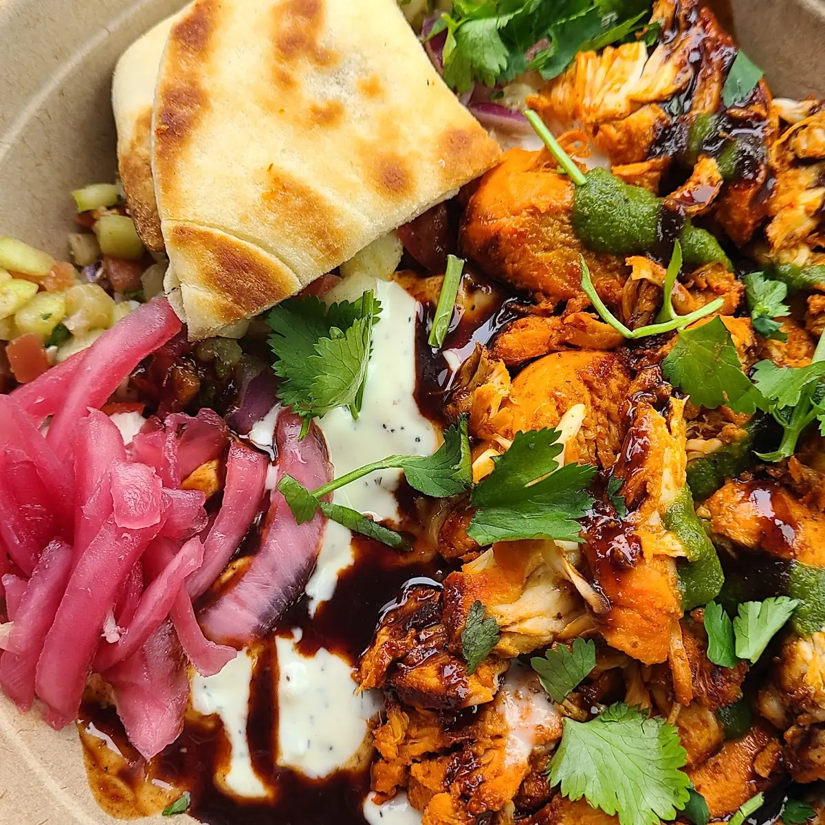 Chicken Tikka Bowl with Naan Bread
