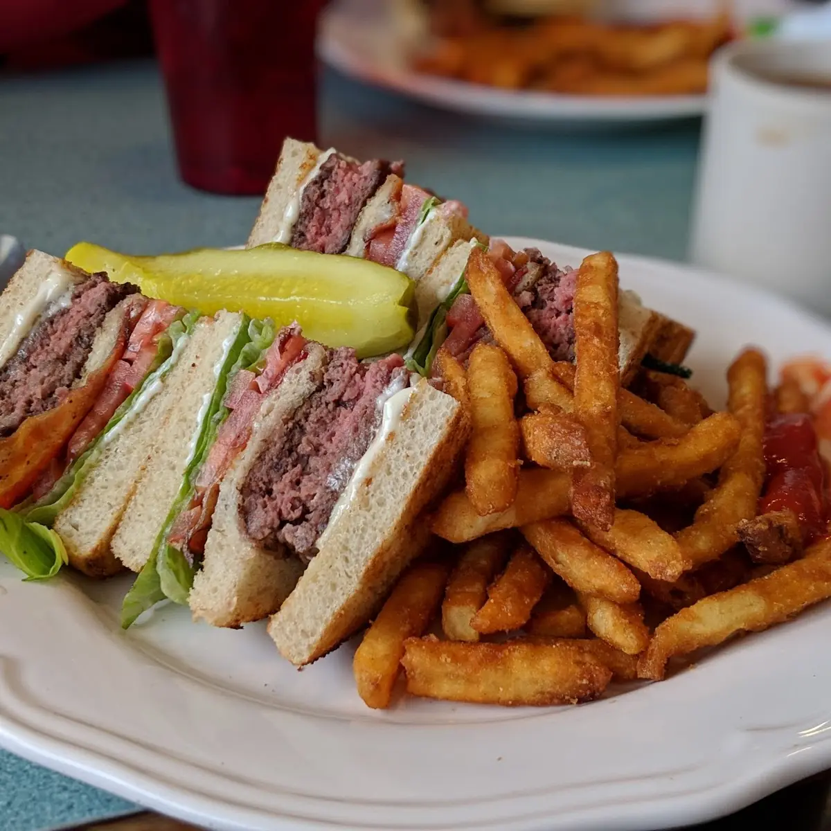 Bacon Cheeseburger Club Sandwich