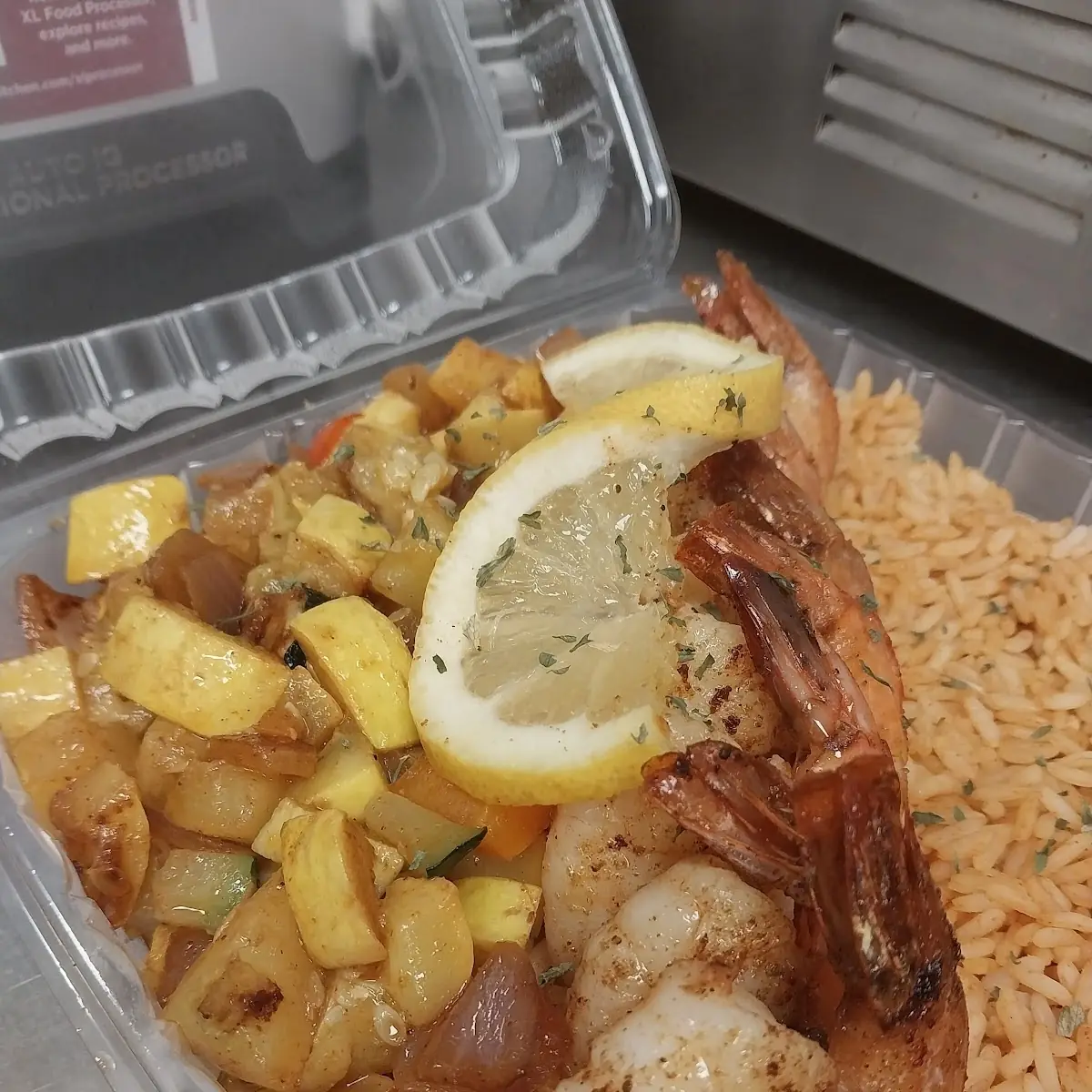 Grilled Shrimp over Seasoned Rice